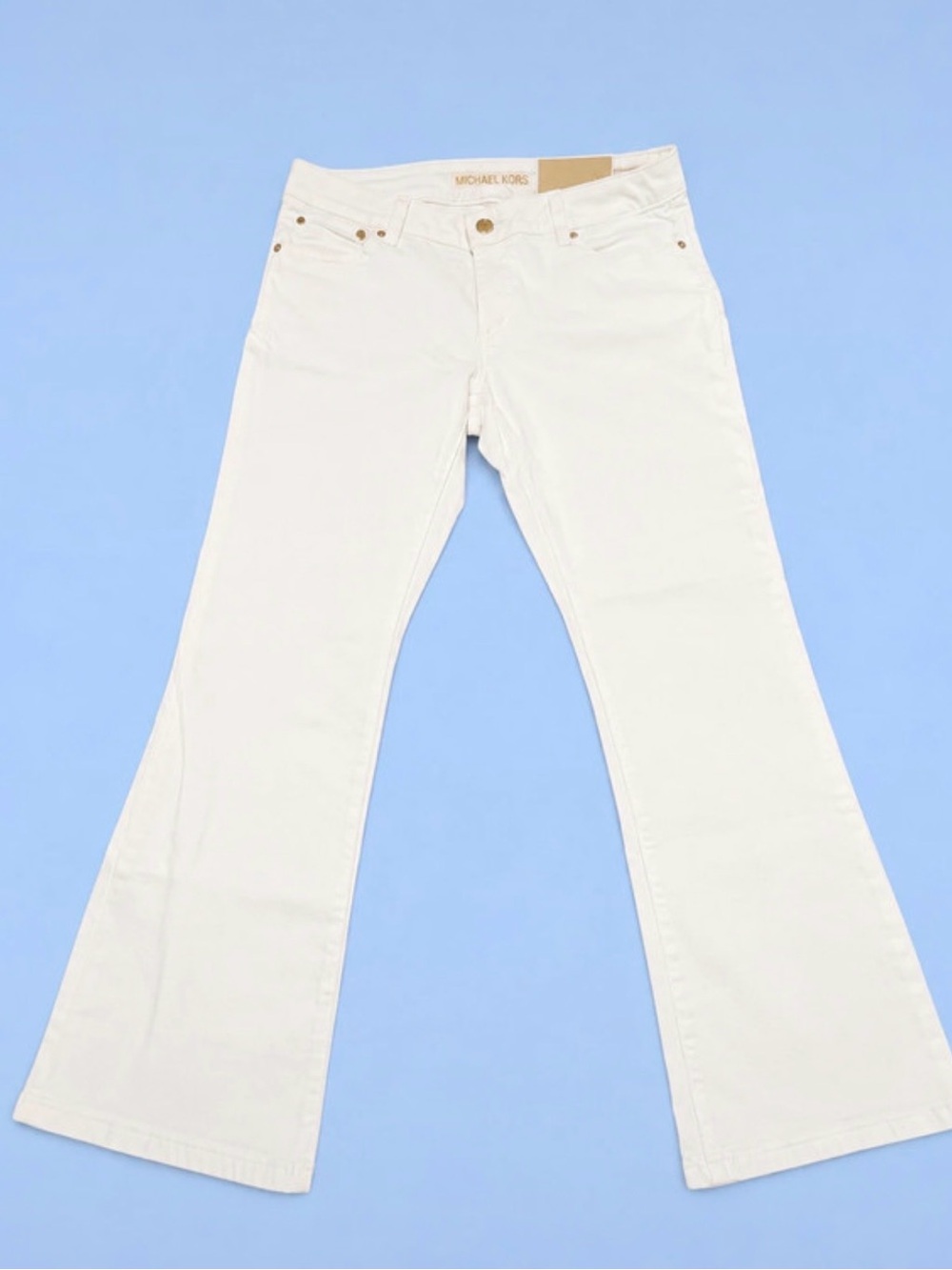 Michael Kors Izzy Cropped Flare White Jeans Women’s Size 6 NWT